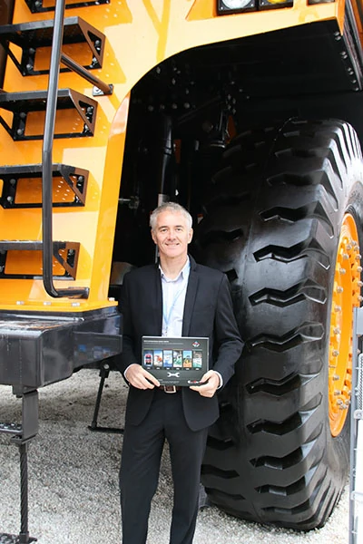 EMAC's UK Sales Representative-Richard Smith with Dumper Truck